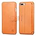 iPhone 8 Plus Case, iPhone 7 Plus Leather Case, SHIELDON Genuine Leather Wallet Case with Credit Card Holder Slot and Shockproof Protective Cover for iPhone 7 Plus / 8 Plus - Brown