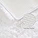 KMAT 32x47 Inch Large Luxury White Bath Mat Soft Shaggy Bathroom Rugs Non-Slip Rubber Shower Rugs Microfiber Washable Bath Rug for Floor Bathroom Bedroom Living Room