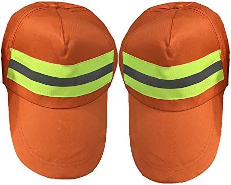 2er Adjustable Reflective Cap for Outdoor Sports, Fishing or Environmental Sanitation Workers and Construction Workers (Orange)