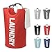DOKEHOM 82L Large Laundry Basket (6 Colors), Collapsible Fabric Laundry Hamper, Foldable Clothes Bag, Folding Washing Bin (Red, L)
