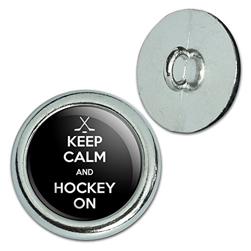 Metal Craft Sewing Novelty Buttons - Set of 4 - Keep Calm and H-O - Hockey On Sports - Keep Calm and