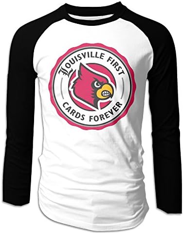 ARTCGH University Of Louisville Cardinals Men's Long Sleeve Raglan Tshirts Black XXL