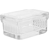 TOPPERFUN 1Pc Laboratory Glass Staining Jars, High Transparency Staining Jar Can Place 10 Slides, 3.62x2.95x1.97in Microscope Slide Rack for Laboratory, Convenient for Use and Storage