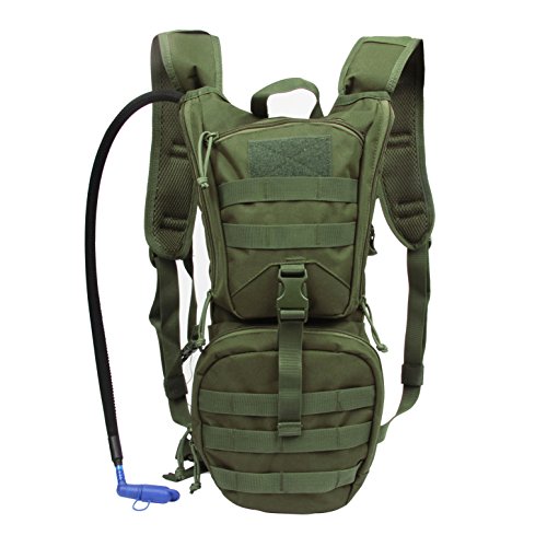 Hydration Pack Tactical Backpack with 3L Water Bladder Reservoir for Hiking Cycling Hunting Running (Green)