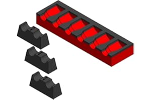 3D Tool Trays MagAttach Socket Extension Organizers (3/8", Red/Black)
