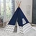 KidKraft Deluxe Bamboo & Canvas Play Teepee, Children's Furniture – Navy & Chevron Print