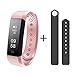 Diggro ID115HR Smart Bracelet Heart Rate Bluetooth 4.0 Sports Pedometer Calorie IP67 Waterproof Sleep Monitor Call/SMS Reminder Sedentary Reminder for Android IOS (Pink)