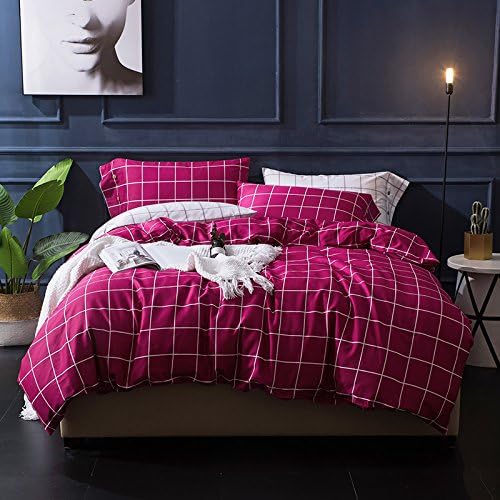 ZHUDJ 60 Satin Cotton Four Piece Cotton Bedding,Jane Gemei Red,1.8M (6 Feet) Bed