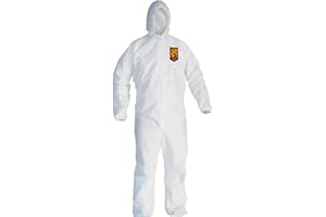 Kleenguard A30 Breathable Splash and Particle Protection Coveralls (46115), REFLEX Design, Hood, Zip Front, Elastic Wrists & Ankles (EWA), White, 2XL, 25 / Case