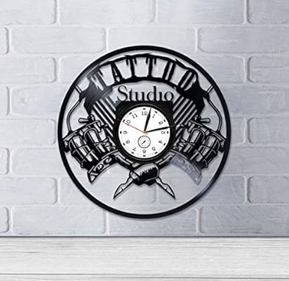 Amazon Com Kovides Tattoo Vinyl Record Wall Clock Tattoo Vinyl Clock Tattoo Studio Decor Tattoo Studio Wall Clock Vintage Tattoo Vinyl Wall Clock Gift For Husband Xmas Gift For Him Tattoo Clock 12