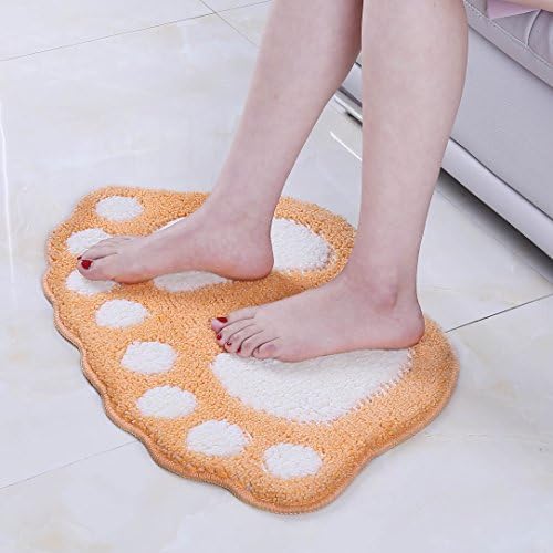 HAPLOVE Big Feet Bath Toilet Mat Area Rugs Carpet Doormat Floor Mat Absorbent Mats Bathroom Rugs Bedroom Living Room Kitchen Foot Pad Rug (23"x35", Yellow)