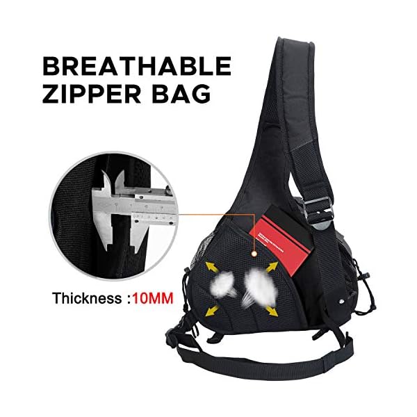 CADeN Kameratasche,Kamera Tasche Kamera Sling Crossbag Fototasche Kamera Umhängetasche Kompatibel mit Canon Nikon Sony DSLR/SLR Objektiv Stativ（Schwarz） – Bild 7