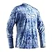 Performance Fishing Shirt Men UPF 50 UV Sun Protection Long Sleeve Quick Dry Mesh Cooling Rash Guard Kryptek Loose Fit Light Blue X-Large