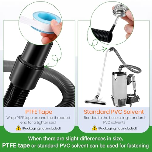 2 Pcs Vacuum Threaded Hose Cuff, Compatible with ProTeam 1.5" Aluminum Wand photo 12