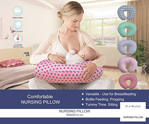 image for Comfortable Printed Cotton Nursing Pillow for Mom and Baby by All Amer