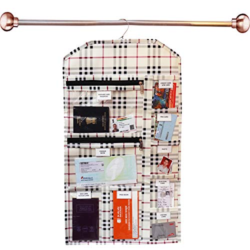 ROLLYWARE™ 10 Pocket Wall Documents Organizer with 1 Big Hidden Pocket Backside,Letter Holder – Stationary Organizer – Wall Hanging Storage Pockets Storage Organizer ROLLYWARE™ 10 Pocket Wall Documents Organizer with 1 Big Hidden Pocket Backside,Letter Holder – Stationary Organizer – Wall Hanging Storage Pockets Storage Organizer