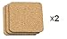 Square Cork Trivet Set of 6 7" Heat Resistant Hot Pads