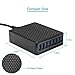 USB Wall Charger, 60W/12A 8-Ports Multi Wall Desktop USB Charging Station Hub with ISmart Technology for iPhone, iPad, Samsung Galaxy, Camera, Apple/Android Phones, Tablet, Power Bank and More(Black)