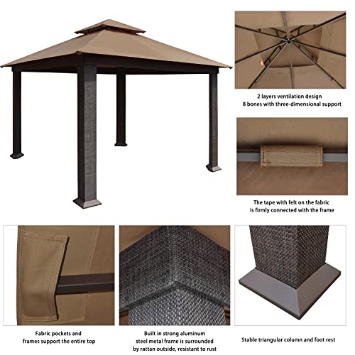 EliteShade Titan 10x13ft Patio Gazebo, Sunbrella UPF 50+ UV Protection, Aluminum Frame image 23