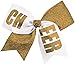 chassé Girls' Cheer Performance Hair Bow Glitter Gold/White