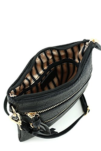 Functional Multi Pocket Crossbody Bag Black