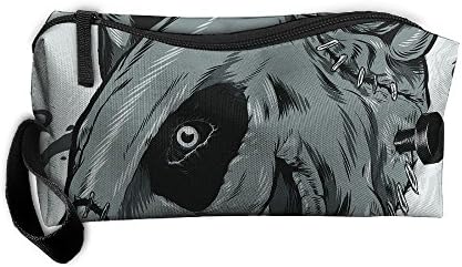 Portable Make-up Receive Bag Pit Bull Pattern Travel&amp;home Storage Bag Zipper Organization Space Saver Canvas Buggy Pouch