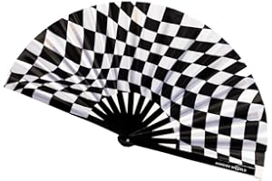 KANDIES WORLD INC Kandies World Custom Festival Folding Hand Fan - Unique Designs, Made of Bamboo, Clacking Sound, Lightweight - Perfect Rave and Festival Accessory!