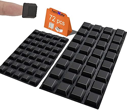 Amazon ブラックラバーフィート 72個 粘着ゴム足 ブラック バンパーパッド 正方形バンパー 電子機器 スピーカー コンピュータ キーボード Ps4用 建築金具