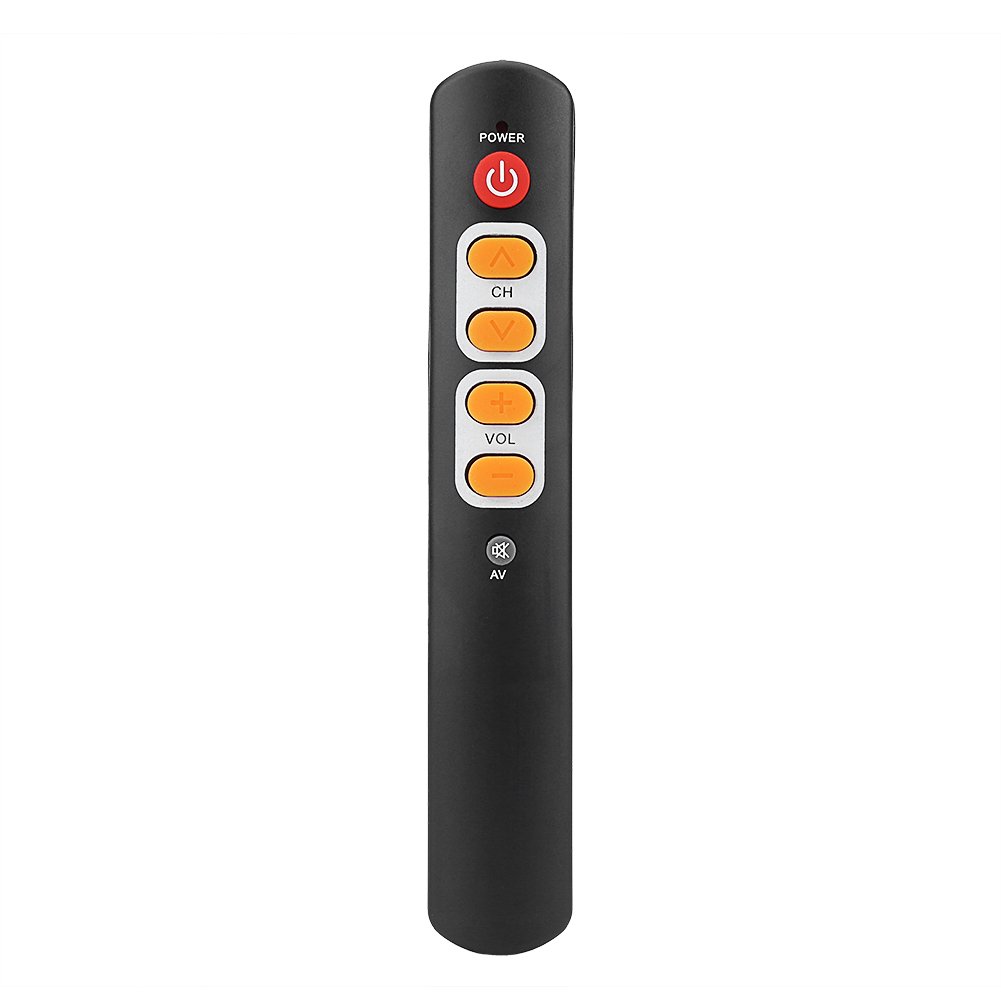 Wendry TV Remote Control, Universal Learning Remote Control with Large Buttons, Smart Controller for TV VCR Dvd DVB HiFi VCR Especially for the Elderly (Orange)