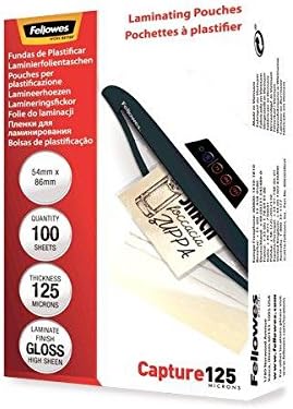 Fellowes Laminating Pouches (75x105mm), Glossy Finish, 100 Sheets, 250 Micron (2x125) Clear & Durable Laminating Pouch