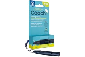 Coachi Training Whistle, Ideal for Obedience and Recall Training, Strong Clear Sound, Lightweight Polymer Material and Compact, Adjustable Reflective Lanyard, Suitable for Puppy & Dog Training (Navy)