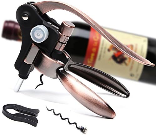 Danslesbls Best Rabbit Wine Opener Corkscrew With An Extra Corkscrew Worm/Spiral, Luxury Golden