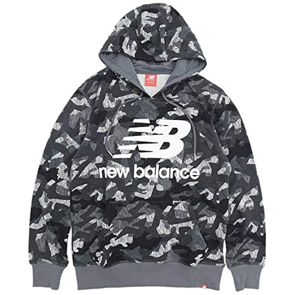 New Balance ニューバランス プルオーバー パーカー メンズ プリンテッド エッセンシャル スタックド ロゴ