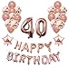 40th Birthday Party Decorations, Puchod 40th Foil Balloons Birthday Party Decorations Banner Supplies Set Gold Confetti Balloons for Women