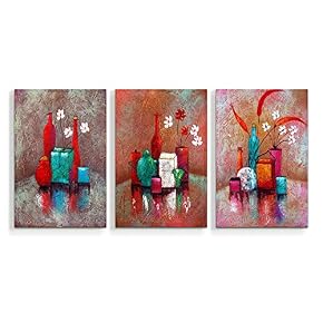 Canvas Wall Art Abstract Watercolor Vases...