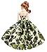 Peregrine Green Print Silk Prom Dresses for Barbie Doll