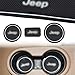 ROCCS White Interior door Cup Holder Mats For Jeep Wrangler JK 2009-2015 Anti-dust Non-slip Mat with logo