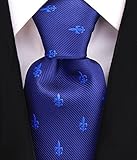 Fleur De Lis Ties for Men - Woven Necktie - Navy Blue
