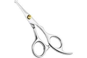 LILYS PET 5.0" Right-Handed Round-Tip Pet Grooming Scissors, Stainless Steel Small Ball Tip for Nose, Ear, Face, Paw Hair for Dogs and Cats