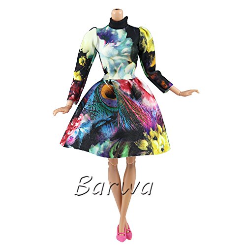 Barwa Lot 15 items = 5 Sets Fashion Casual Wear Clothes/outfit with 10 Pair Shoes for Barbie Doll Xmas Gift