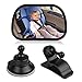 KOBWA Baby Car Mirror Rear Facing - View Infant/Toddler In Back Seat - Shatter-proof Safety - New Sucktion Cup on Windshield or Clip on Car Sun Visor