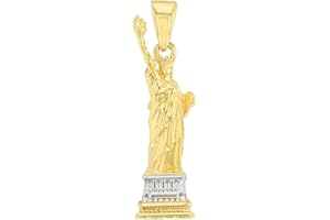 Jewelry America Solid 14K Yellow Gold Statue of Liberty Charm Pendant