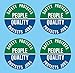 Safety Protects People Quality Protects Jobs Hat Hardhat Decal Sticker Placard 2 inch W X 2 inch H - Sold in Package of 4