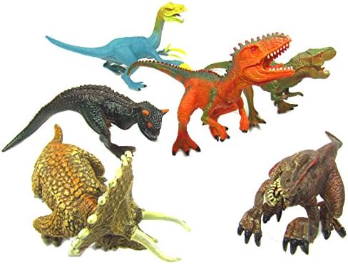 Realistic Looking 7" Dinosaurs Pack of 6 Large Plastic Assorted Dinosaur Figures