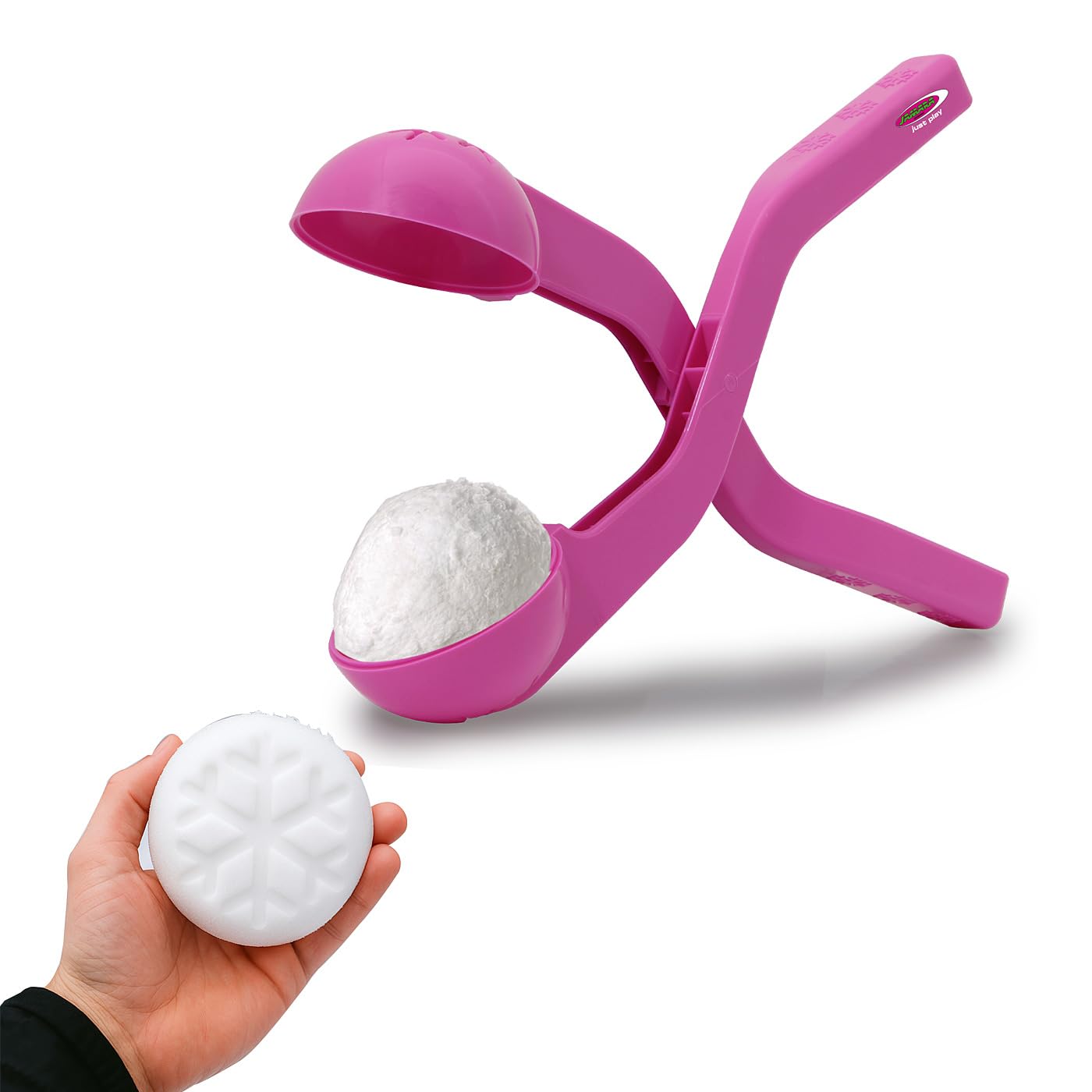 Jamara 460398 - Snow Play Snowball Maker Scoop 38cm pink – Form snowballs in seconds, Fluffy snowballs with 7 cm diameter, Uncomplicated and easy to transport