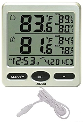 Ambient Weather WS-28 Indoor and Outdoor Temperature Monitor with Probe