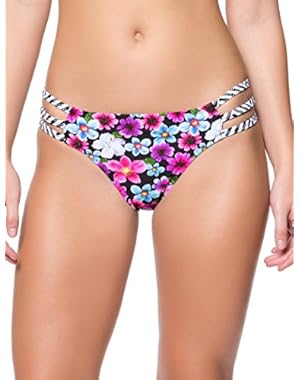 Jessica Simpson Swimwear Botanica Side Strap Hipster Bottom