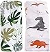Bamboo Muslin Swaddle Blankets for Boys - 2 Pack Dinosaur & Tropical Bamboo Baby Boy Blanket Toddler Blanket - Large Summer Baby Muslin Blanket Swaddle Wrap(Dinosaur & Tropical)