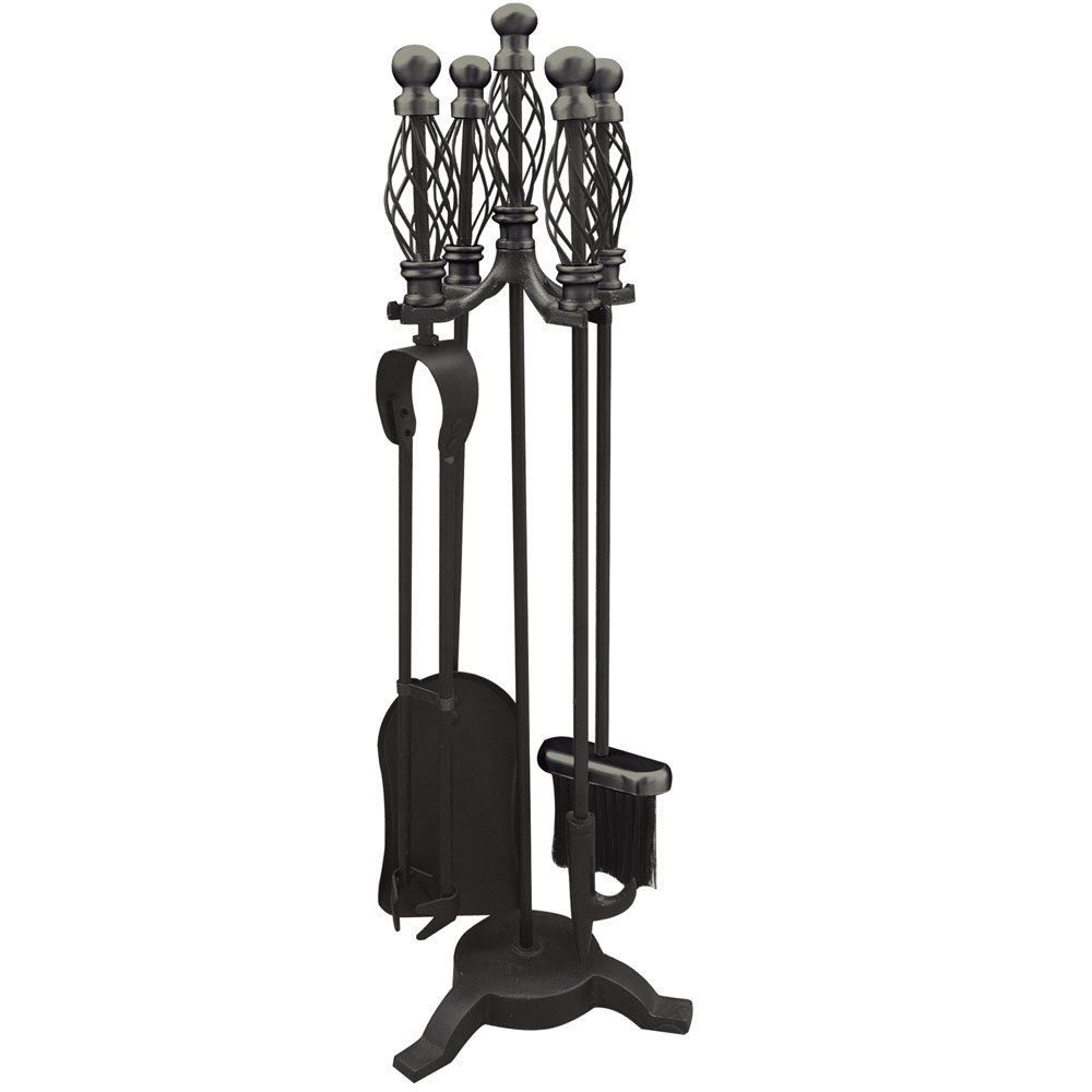 Fire Vida Darton Companion Set with Cage Handle, Metal, Black, 5-Piece