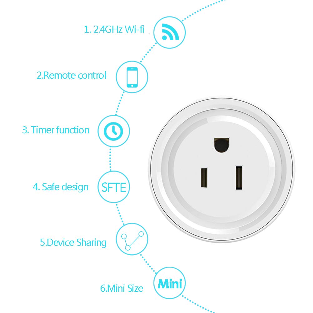 Smart Plug 3 Packs,Mini Wifi Outlet Compatible with Amazon Alexa and Google Assistant,Socket with Timer Function,No Hub Required, Remote Control Your Devices from Anywhere, ETL Certified